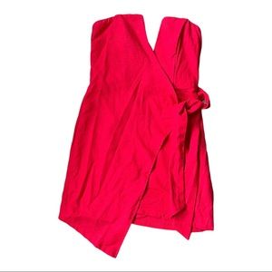 Red wrap dress